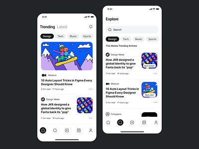 News Mobile App UI app design articles ios app mobile app news ui ux