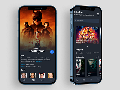 Movies - Movies Online App Streaming Application - Mobile Design app branding design graphic design logo mobile design mobile ui apps movies app typography ui uiux design