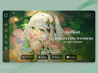 Genshin Impact - UI Website aesthetic anime branding genshin impact graphic design hoyoverse landing page redesign ui webdesign website