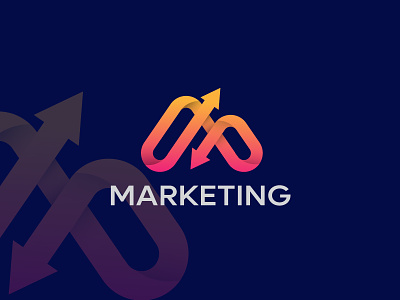Marketing Logo design. arrow beat logo brand brand identity branding design graphic design illustration letter m logo m letter mar marketing logo vector