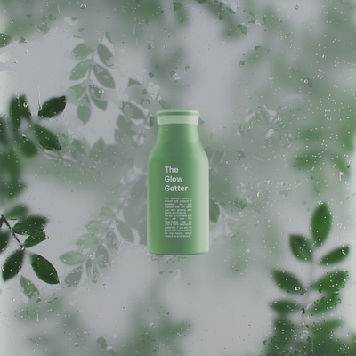 Cosmetic bottle in a foggy forest 3d blender blender3d branding cosmetic design forest graphic design illustration lighting mockup render