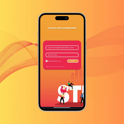 Strada ERP Mobile Login Page app branding design graphic design illustration typography ui ux vector
