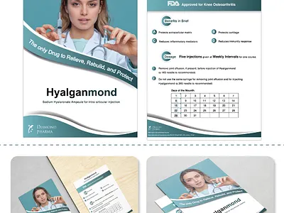 Hyalganmond Brochure (Hyaluronic Acid Injections) branding design graphic design vector