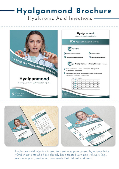 Hyalganmond Brochure (Hyaluronic Acid Injections) branding design graphic design vector