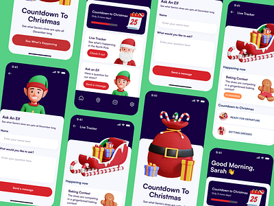 Santa Tracking App app design christmas ios app mobile app santa tracking ui ux xmas