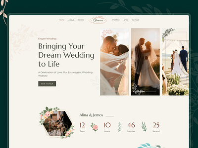 Wedding Website UI Design branding design ui ui ux web banner web ui website design
