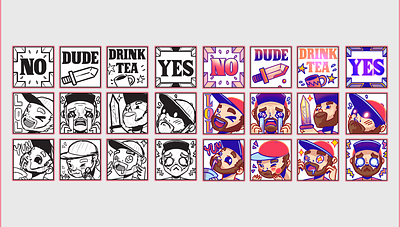 Twitch Emotes branding comic design emoji emotes illustration minimal