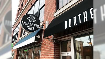 Northern Belle Tattoo Logo 2d branding design graphic design logo minimal signage store sign vector