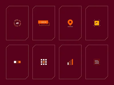 Icons for Summit SmartFarms abstract barn branding chart data design farm icon illustration location orange red yellow