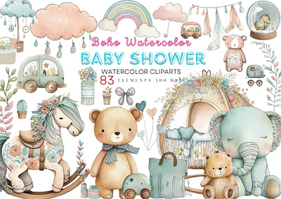 Baby Shower Boho clipart
