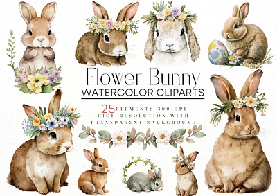 Flower Bunny clipart