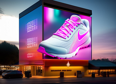 urban billboard 3d design 3d bill board branding graphic design logo motion graphics shoes design shoes poster