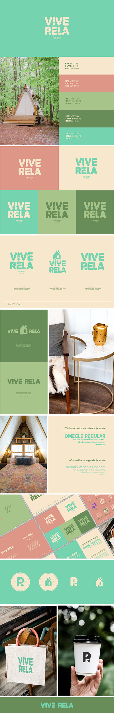 Vive Rela - Branding Básico agency animation brand branding design graphic design green logo motion graphics tinyhouses