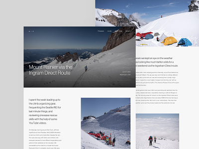 Mount Rainier Climbing Journal climbing journal mount rainier photography ui design ux design web design
