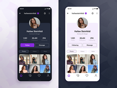 User Profile | Daily UI #06 actress daily ui daily ui 006 daily ui 06 daily ui challenge hailee steinfeld mobile mobile design product product design profile profile page social app social media app ui ui design user user profile ux ux design