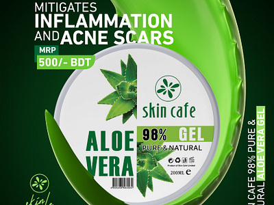 Skin Cafe Aloe Vera Gel branding graphic design illustrator photoshop