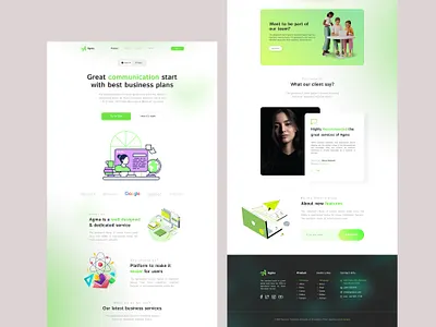 Landing Page agma apps branding business design designer figma graphic design green hireme illustration landing page logo mobileapp services template ui web ui website xd template