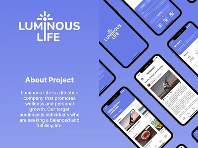 Luminous Life UI/UX Wellness App Design app design brand identity branding design graphic design logo ui design uiux ux design wellness