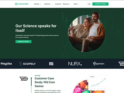 tvScientific Customer Page branding creativity web design