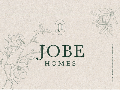 Jobe Homes brand branding custom home elegant home building identity logo monogram