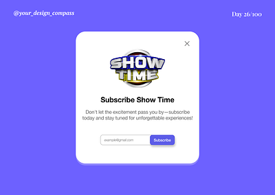 Subscribe Show Time 3d branding design graphic design illustration logo ui uiux ux vector