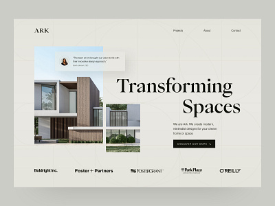 Architect & Design Website architect design hero interior design minimalist modern simple ui ux web design