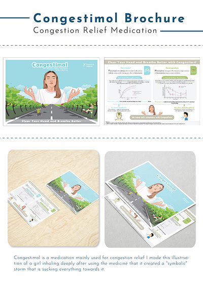 Congestimol Brochure (Congestion Relief Medication) branding design graphic design illustration vector