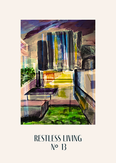 Restless Living nº 13 blue illustration yellow