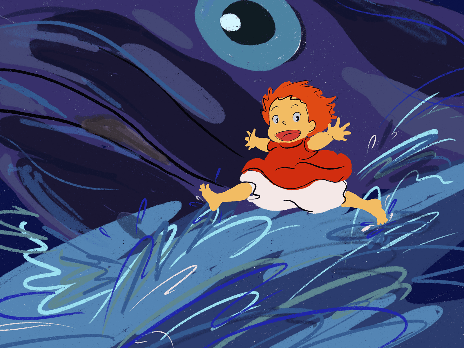 Ponyo fan art by Olha Hurtovenko on Dribbble