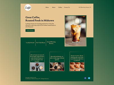 Un Caffè Website Redesign branding coffee design houston ui ux ux design