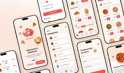 Bite Dash Food Ordering App app design food app design food delivery app food ordering app ios app design mobile app design product design ui ui designer ui ux design ux ux designer