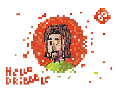 Hello Dribbble. Bye Voice. firstshot graphic hellodribbble illustration pixelart portrait squaretype