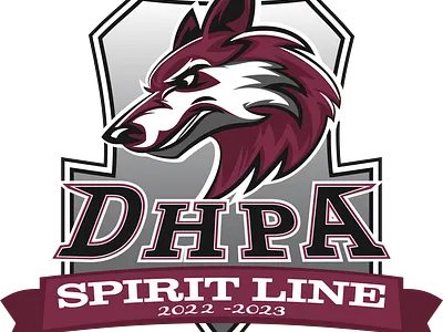 Athletic Mascot Logo - DHPA athletic branding cheer coyote fierce graphic design logo mascot middle school school spirit line vector art