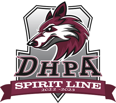 Athletic Mascot Logo - DHPA athletic branding cheer coyote fierce graphic design logo mascot middle school school spirit line vector art