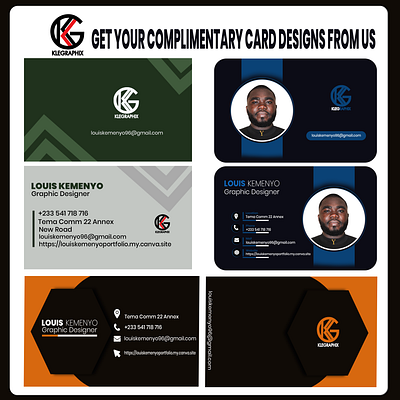 Complimentary card designs branding graphic design