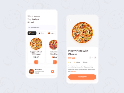 Food Delivery App UI delivery app design fast food food app pizza ui ui design ux