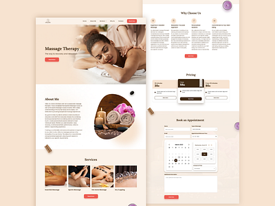 Massage Therapy app design design landing page design massage website design ui ui ux design ux website design