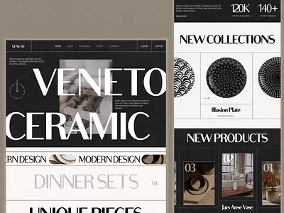 Ceramic Handmade Landing Page-Motion animation art cart product ceramic collection e commerce hero section hover landing page minimalist modern motion graphics portfolio pottery store studio trend ui ui design web design