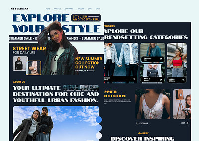 STYLURBAN - Clothing Website Design beauty clothing design e commerce fashion fashion website glamour home page landing page outfit trend ui uiux ux webdesign website website design