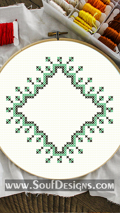 Floral Border Embroidery Cross Stitch Pattern embroidery