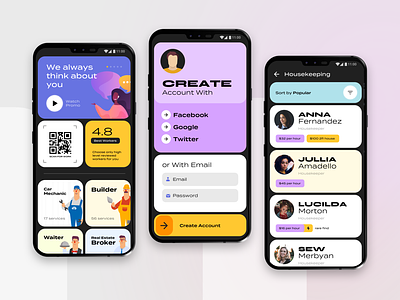 JobInPocket - Android Mobile App Design app app design category design mobile service startup ui ux webdesign work