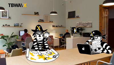 🏴‍☠️ Pirates in the office animation branding design draw graphic design illustration illustrator motion graphics pirates stickerpack stickers tbwa vector