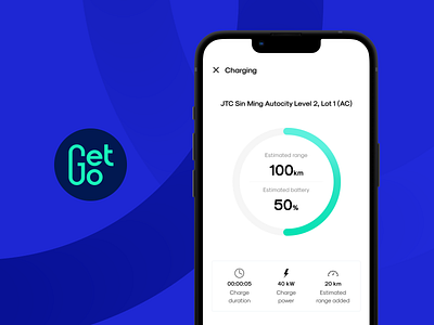 GetGo Mobile App - EV Charging automobile car app design electric vehicles ev charging ev charging app mobile app transport ui ux