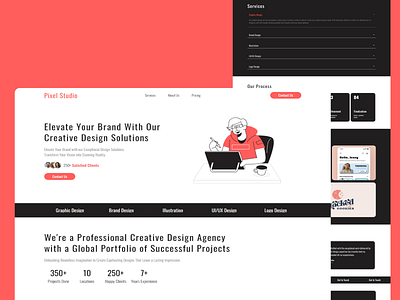 Design Agency Landing Page In WordPress branding design design agency elementor figma landing page ui ui design web design wordpress wordpress designer wordpress developer