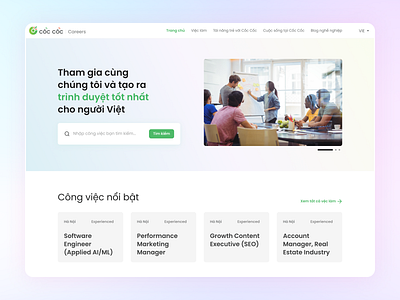 Cốc Cốc Careers branding careers design ui ux