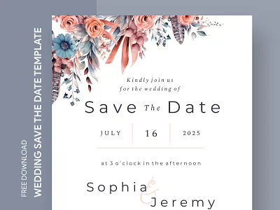 Modern Wedding Save the Date Free Google Docs Template card ceremony date doc docs document engagement espousal google marriage modern nuptials print printing save savethedate template templates wedding