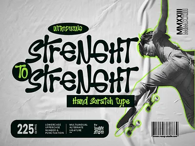 Strenght To Strenght - Hand Scratch Type font magazine font