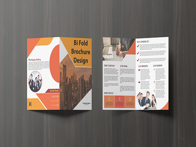 Corporate Bi-Fold Brochure Design bi fold bi fold brochure business company corporate design graphic design minimal ist office official print