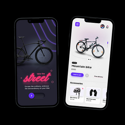 Bike App Design app design typography ui ux