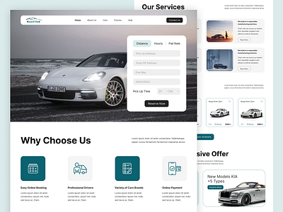 Car Rental - Landing page agency branding car booking car hire car rental clean company cro design ecommerce graphic design homepage landing page limousine saas website